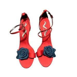 Nina Orange and Blue High Heels Size 8